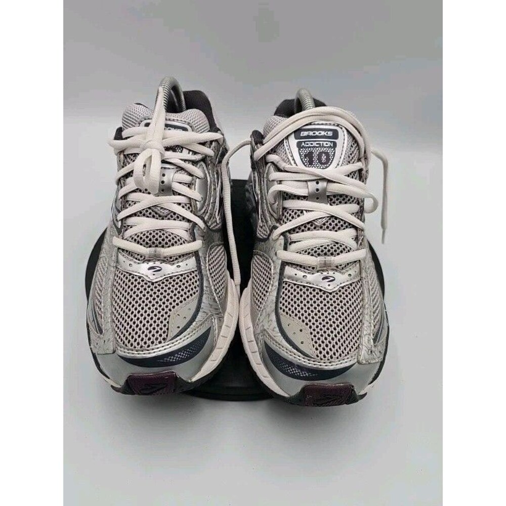 Brooks Shoes Addiction 10th Edition Silver Purple Mesh Lace Up Womens Sz 9 B